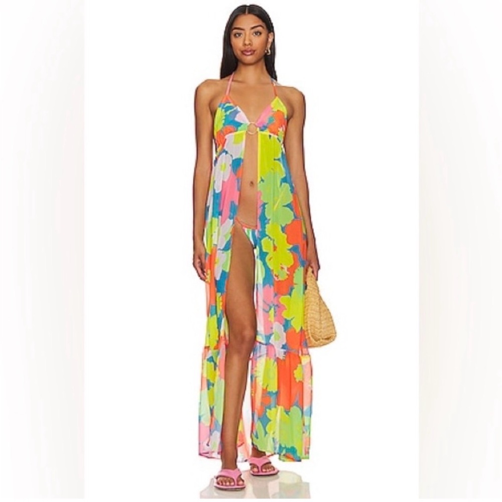 Maaji Lorelai Cover Up Maxi Floral Neon Medium